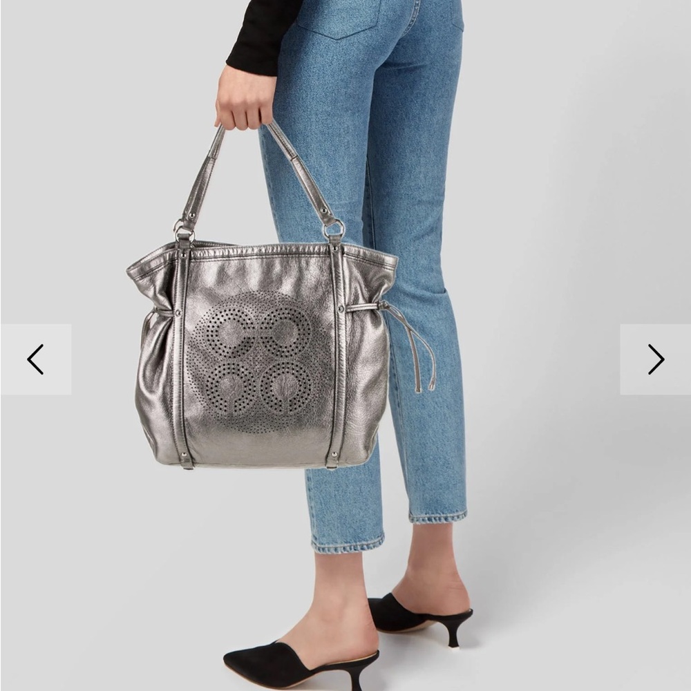 Silver COACH Tote Bag
